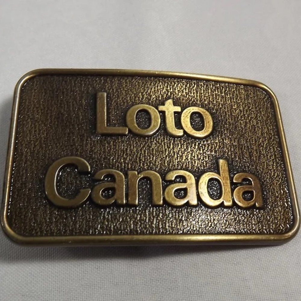 Vintage Loto Canada Belt Buckle, Made in Canada by Century
